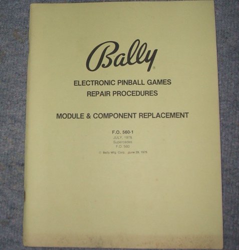 Bally Electronic Pinball Games repair procedures